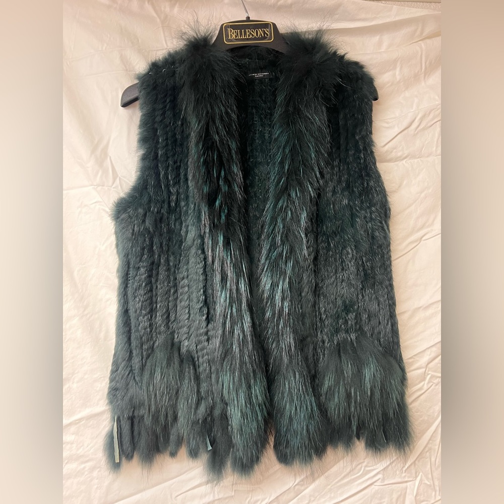 Faux fur green vest